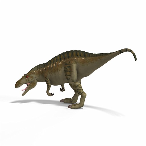 Acrocanthosaurus DAZ 02B_0001.jpg - Dinosaur Acrocanthosaurus With Clipping Path over White